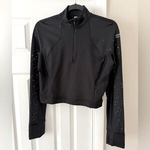 Lululemon It’s Rulu Run Reflective 1/2 Zip Fleece size 8 Black